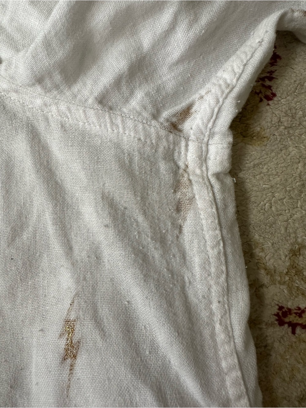 Rails White Gold Lightning Bolt Linen Blend Button Down Shirt Size M - Picture 8 of 12